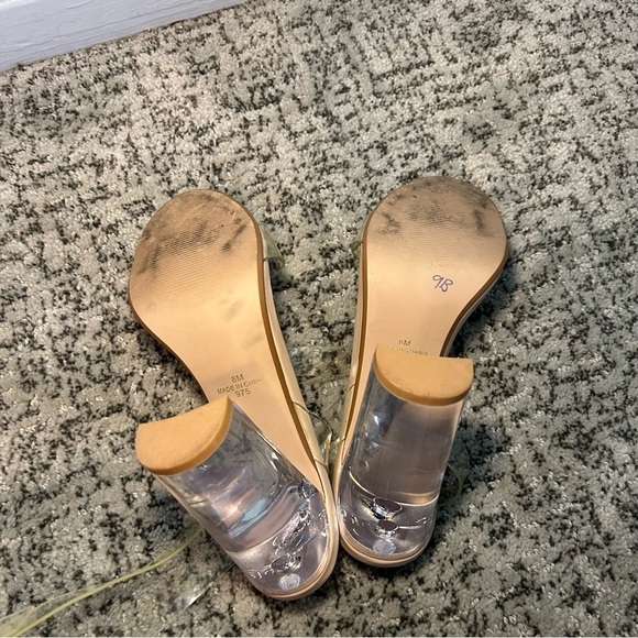 Steve Madden Camille Clear Strappy Block Heeled Sandals Size 8 - Picture 7 of 9